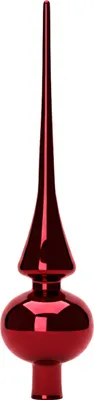 Produktbild von B&S Christbaumspitze Weihnachtsschmuck | Glas | Rot Glanz | H 26 x Ø 6 cm