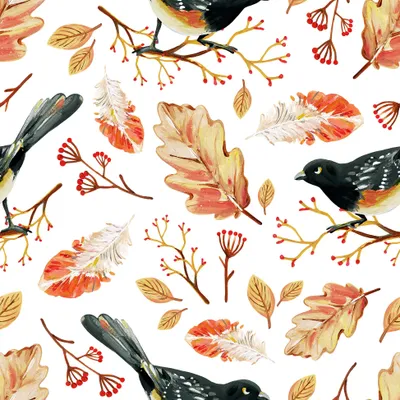 Produktbild von 20 Servietten Autumn Birds - Vögel und Herbstblätter 33x33cm