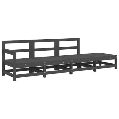 Immagine prodotto di vidaXL set salotto da giardino 4 pezzi in legno di pino massiccio grigio
