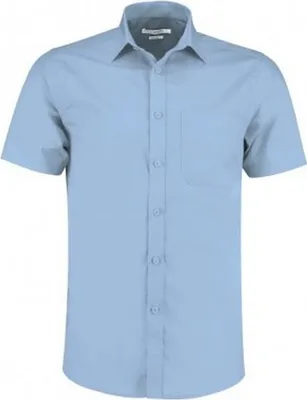 Produktbild von Kustom Kit Herren Kurzarm Tailored Poplin Hemd PC3072 (15) (Hellblau)