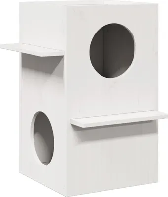 Produktbild von "im Angebot" Katzenhaus Weiß 43x43x60 cm Massivholz Kiefer - Kratzbäume CC24495