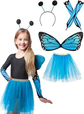 Produktbild von Boland Schmetterling Kostümset blau - Fantasie Verkleidung für Kinder