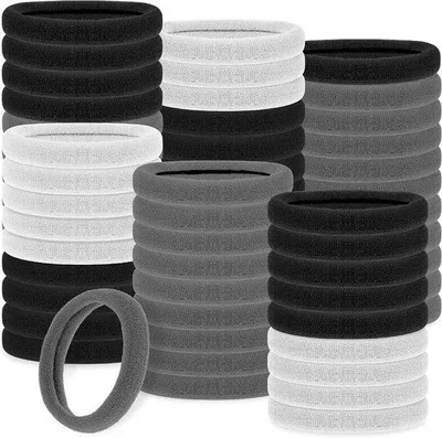 Obrázek produktu pro Elastické gumičky do vlasů, balení po 100 kusech, černé, bílé, šedé