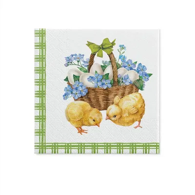 Obrázek produktu pro Decoupage ubrousky - Chicks with basket - 1ks