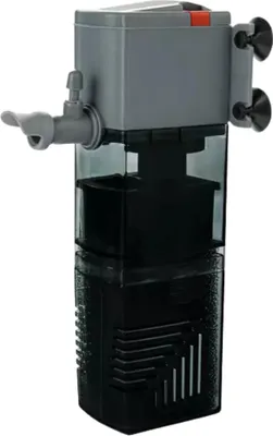 A close-up studio shot of an aquarium filter.