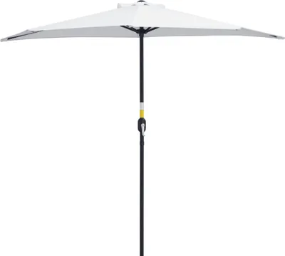 Image de Outsunny Demi-Parasol ? 2,6 m, parasol de balcon 5 entretoises acier polyester crššme