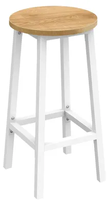 Produktbild von Barhocker im Loft-Stil, Eiche und Weiß