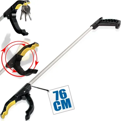 Produktbild von Greifzange Spitze magnetisch Müllzange 360° drehbar Greifhilfe 76cm Hand Greifer Aluminium