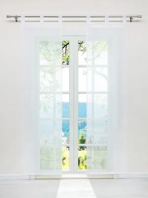 Zdjęcie produktu dla Przezroczysty zestaw zasłon, 2 sztuki, biały, 57 x 225 cm