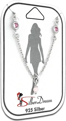 Produktbild von SilberDream Fußkette 25cm Damen 925 Silber Zirkonia Perlen rosa silber SDF5105A