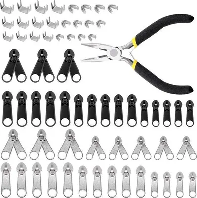 Immagine prodotto di Set di riparazione per cerniere, 85 pezzi, per abbigliamento e borse