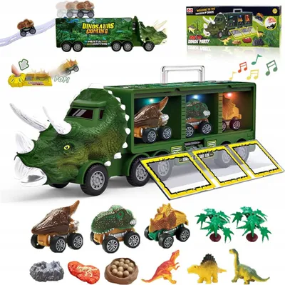 Produktbild von Dinosaurier-LKW mit Autos, Lastwagen, Anhängern, 1300A