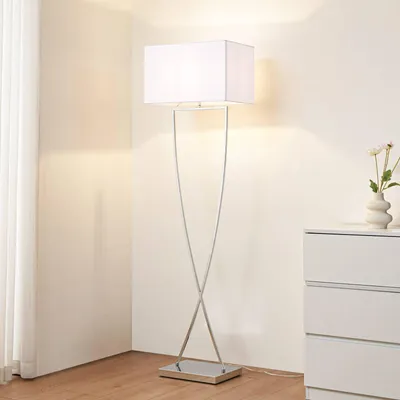 Immagine prodotto di Lucande lampada da terra Evaine, cromo/bianco, metallo, 157 cm, E27