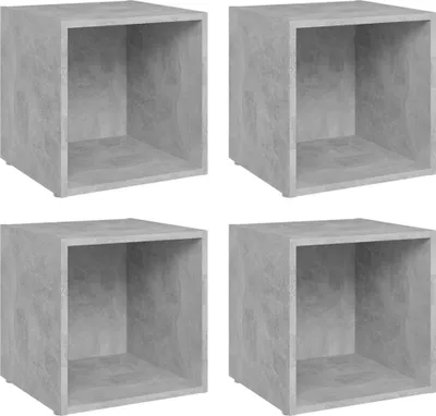 Produktbild von vidaXL TV-Schränke 4 Stk. Betongrau 37x35x37 cm Holzwerkstoff