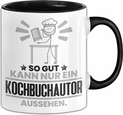 Produktbild von Kochbuchautor Geschenk Tasse So Gut Kann Nur Ein Kochbuchautor Aussehen Geschenkidee Kaffee-Becher (Schwarz)