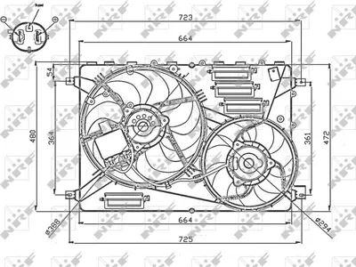 Obrázok produktu pre Ventilátor, chladenie motora NRF 47755