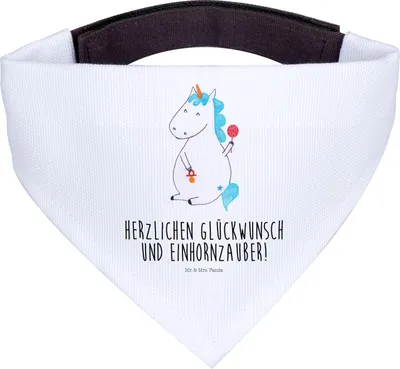 Produktbild von Mr. & Mrs. Panda Hundehalstuch Einhorn Baby - Weiß - Geschenk, Einhörner, Unicorn, Eltern, Hunde-Halstuch, Halstuch, Hund, Geburtstag, Für Hunde, Tuch