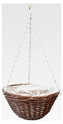 Produktbild von Hängender Blumentopf aus Technoratan - Blumenampel Halterung 32 x 32 x 14 cm - Hängetopf für Pflanzen