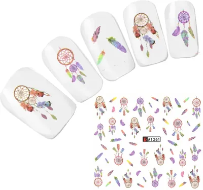 Produktbild von Tattoo Nail Art Traumfänger Feder Aufkleber Nagel Sticker