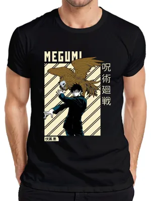 Obrázek produktu pro MEGUMI Jujutsu Kaisen 呪術廻戦 Fushiguro Shikigami Anime Aesthetics Pánské tričko, černá, S