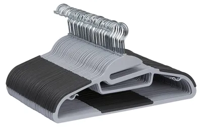 Immagine prodotto di A. Grucce in plastica, rivestite in gomma, 50 pezzi, colore grigio