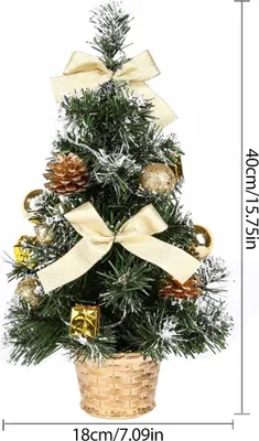 Image de arbre de Noël Artificiel de Table 40cm Mini Arbre de Décoration de Noël avec Lumière LED Décoration pour le Jour de Noël
