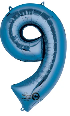 Produktbild von amscan® 2829701 Folienballon XXL Zahl 9 - blau
