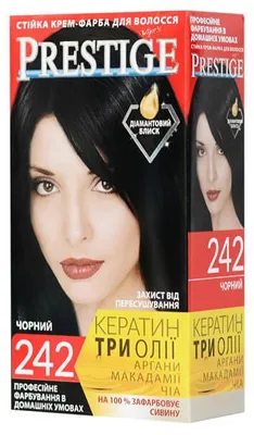 Immagine prodotto di Vips Prestige, colorante permanente in crema per capelli, tonalità 242 nero, 115 ml