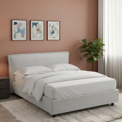 Image de Brienza - Lit à la Française, Blanc, Matelas Inclus,  Italy