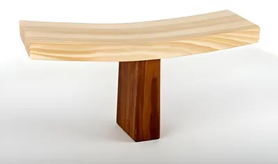 Produktbild von PolkaHome® Japanischer Meditationshocker Kruk – Massivholz, ergonomisch gebogenes Sitzpolster, Naturel, 40x12x22 cm