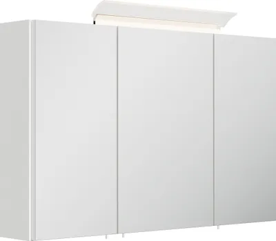 Produktbild von Badezimmer Spiegelschrank 3-türig LED-Acryllampe 120cm Weiß Hochglanz