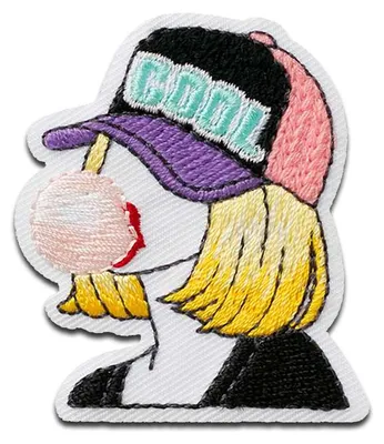Produktbild von Mono-Quick Girl Cool Mädchen - Aufnäher, Bügelbild, Aufbügler, Applikationen, Patches, Flicken, zum aufbügeln, Größe: 4,8 x 4,14 cm