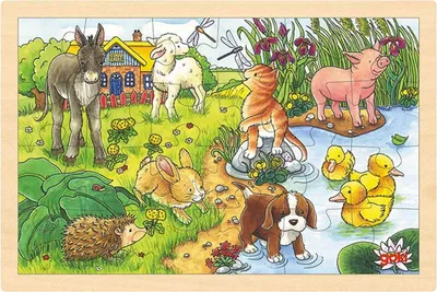 Image de Goki Puzzle en bois Baby Animals, 24pcs.