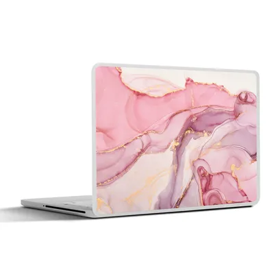 Produktbild von MuchoWow® Laptop Aufkleber Sticker Cover Gold - Marmor - Rosa 25x18 cm - Laptop-Deko