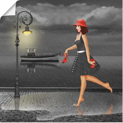 Produktbild von ARTland Poster Tanzen im Regen Größe: 50x50 cm