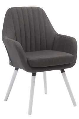 Image de Chaise Florian tissu blanc gris foncé