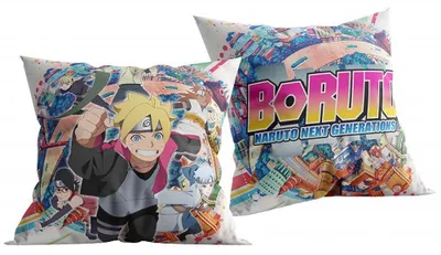 Immagine prodotto di Boruto | Next Generation | Cuscino decorativo per bambini 40 x 40 cm | Motivo reversibile