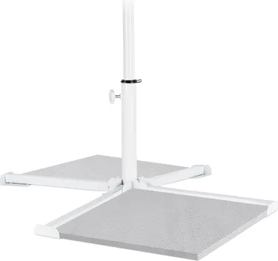 Immagine prodotto di Base a croce per ombrelloni con diametro 19-34 mm - Supporto per ombrellone in acciaio bianco con morsetto