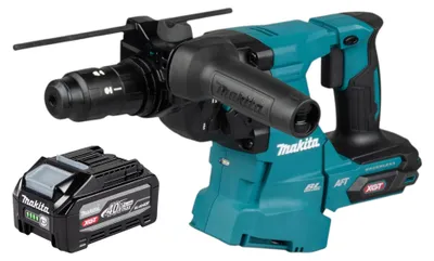 Imagen del producto de Martillo combinado a batería Makita HR 012 GU1, 40 V máx., 3,3 J, SDS plus, sin escobillas + 1 batería de 4,0 Ah —sin cargador—