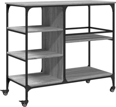 Obrázek produktu pro vidaXL Kuchyňský vozík Grey Sonoma 100x45x89,5 cm Materiál na bázi dřeva