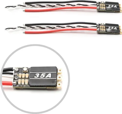 Productafbeelding van 35A BLHeli_S ESC, 2-6S LiPo, borstelloze elektronische snelheidsregelaar, 4 stuks, met geïntegreerde, programmeerbare RGB-LED voor RC FPV drone, quadcopter