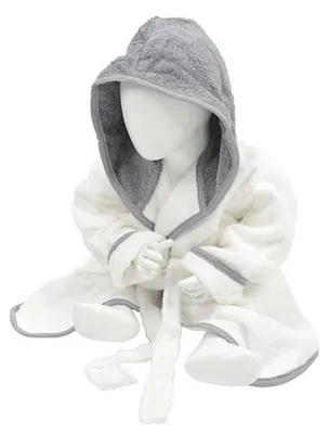 Image de ARTG - Peignoir « Babiezz » pour bébé LT5579 (80 cm x 92 cm) (blanc/anthracite)