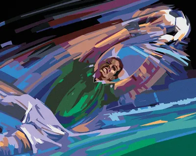 Image de Zuty - Peinture diamant - GARDIEN DE BUT DE FOOTBALL, 40 x 50 cm, sans cadre et sans tension de la toile