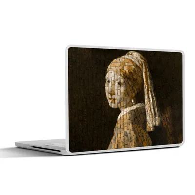 Produktbild von MuchoWow® Laptop Aufkleber Sticker Cover Mädchen mit Perlenohrring - Gemälde - Mosaik 31x22.5 cm - Laptop-Deko