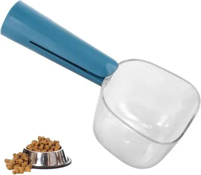 Produktbild von Hunde- und Katzenfutter-Messschale - 250 ml Maßbecher - Multifunktionale Schalenwaage - Blau