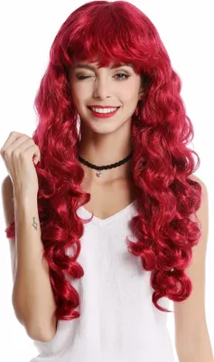 Produktbild von WIG ME UP Perücke lang Locken rot Pony 0082-ZA13A
