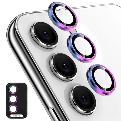 Produktbild von Für Samsung Galaxy S23 FE 5G Aluminium Ring Kamera + H9 Tempered Hart Glas Film