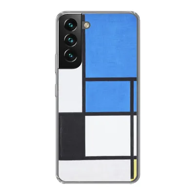 Produktbild von MuchoWow® Handyhülle Schutzhülle Hülle für Samsung Galaxy S22 Komposition mit Blau, Rot, Schwarz, Gelb und Grau - Piet Mondrian Silikon Softcase Handy Hülle - Mobiltelefonhülle