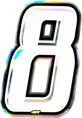 Produktbild von Aufkleber Rennnummer für Motorrad "8" Slim Weiß 100 mm