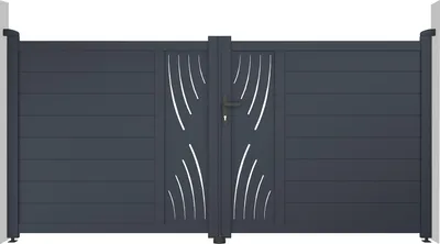 Produktbild von Doppelflügeltor aus Aluminium 3m VELETA H.140cm grau